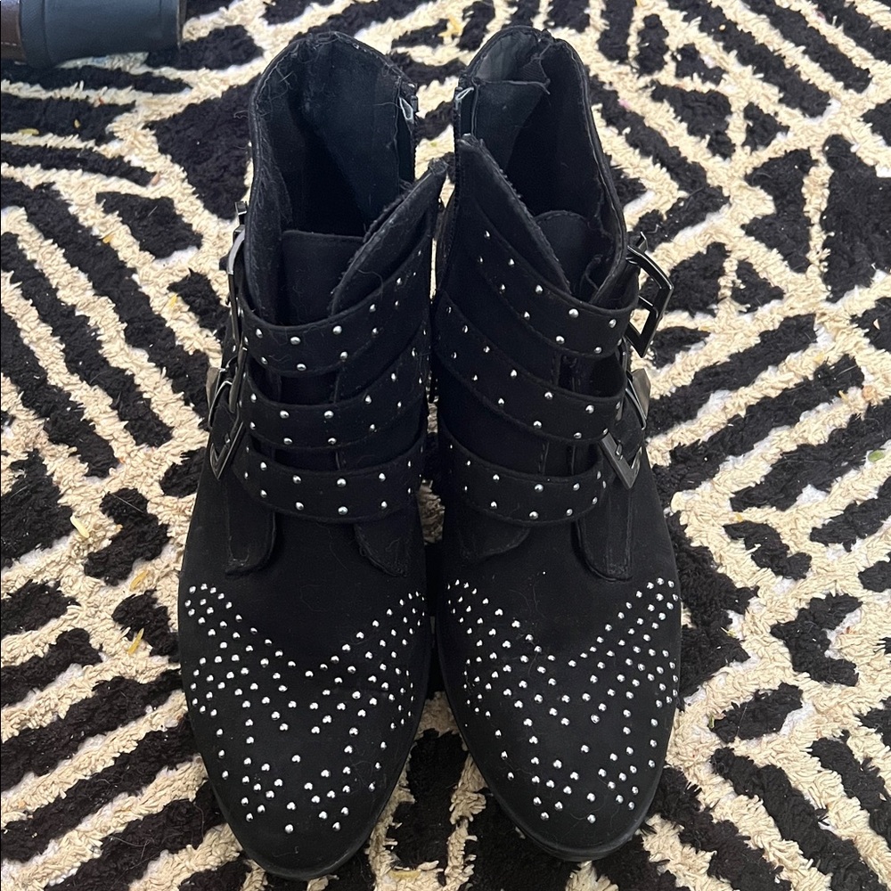 Black Studded Ankle Boots
